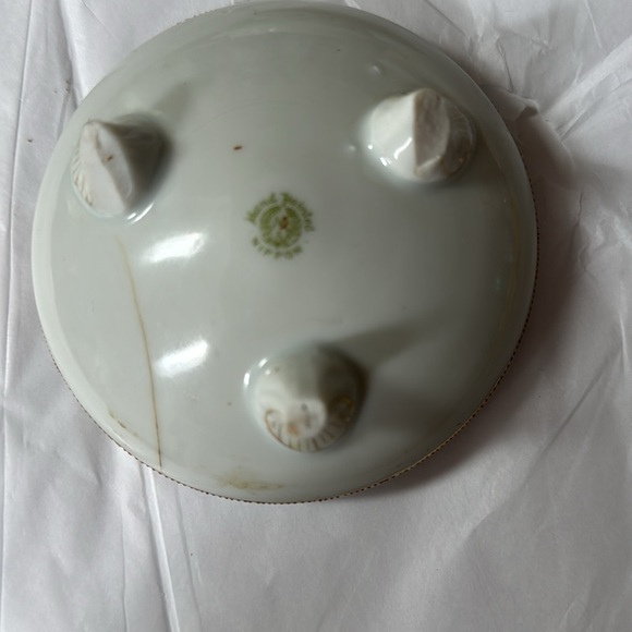 Nippon Porcelain, Vintage Powder Box, Floral trinket dish, Victorian vanity box, - Picture 5 of 10
